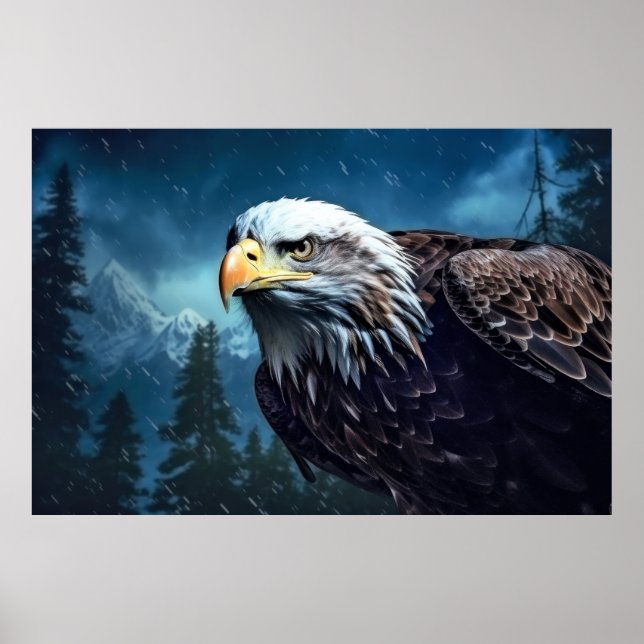 Eagle Animal Bird Majestic Wilderness  Poster (Front)