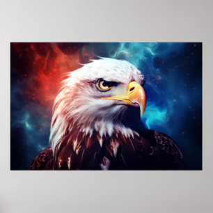 Eagle Animal Bird Majestic Wilderness Surrealist Poster