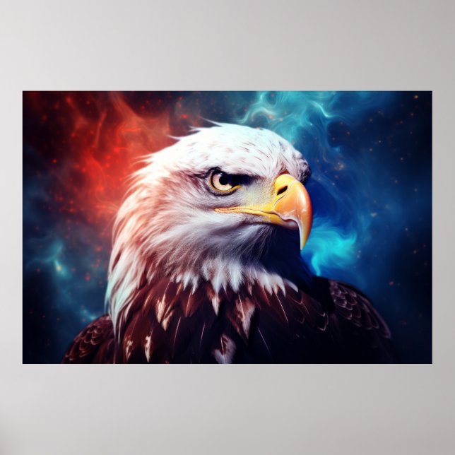 Eagle Animal Bird Majestic Wilderness Surrealist Poster (Front)