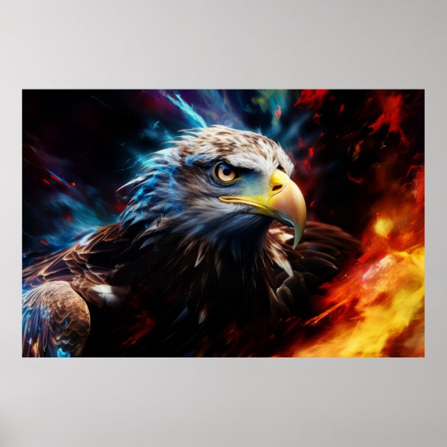 Eagle Animal Bird Majestic Wilderness Surrealist Poster (Front)