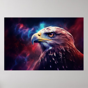 Eagle Animal Bird Majestic Wilderness Surrealist Poster