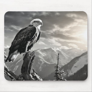 Eagle Animal Bird Wild Nature Ink Sketch Style Mouse Mat