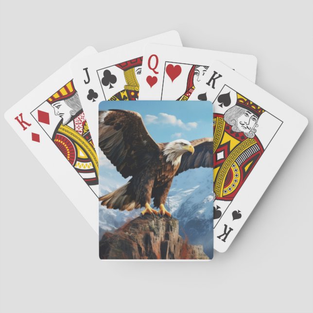 Eagle Animal Bird Wildlife Wilderness Colourful Ar Playing Cards (Back)