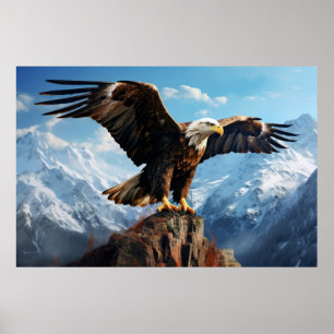 Eagle Animal Bird Wildlife Wilderness Colourful Ar Poster