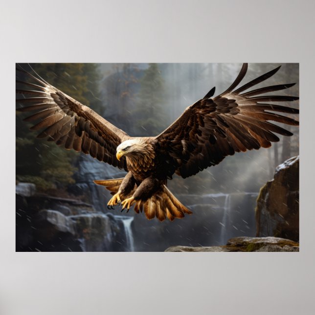 Eagle Animal Bird Wildlife Wilderness Colourful Ar Poster (Front)