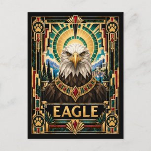 Eagle, Art Deco Wildlife Postcard