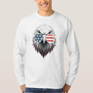 Eagle Art with American Flag Sunglasses T-Shirt