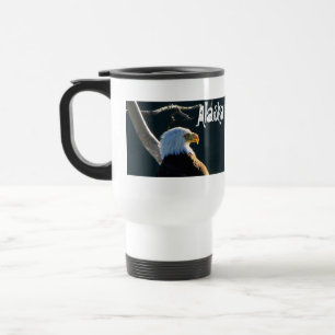 Eagle at Attention; Alaska Travel Mug