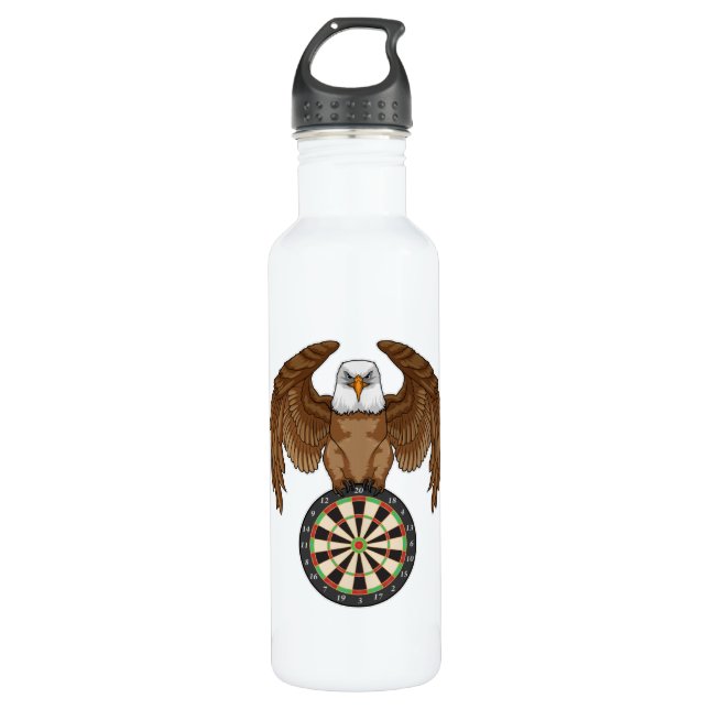 Eagle at Darts with Dartboard 710 Ml Water Bottle (Front)