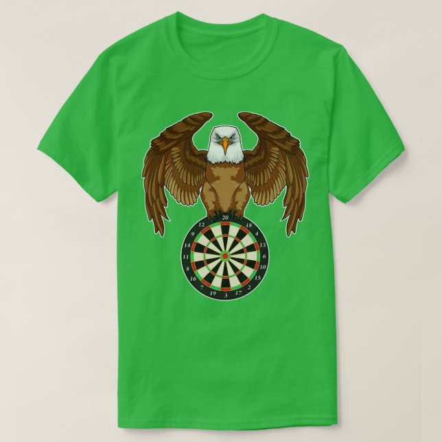 Eagle at Darts with Dartboard T-Shirt (Design Front)