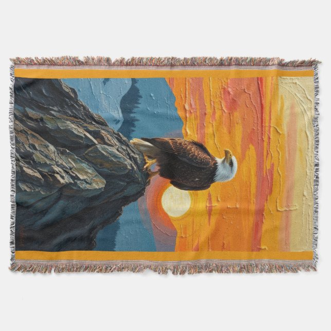 Eagle at Sunset Throw Blanket (Front)