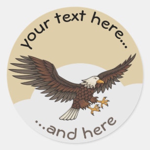 Eagle Attacking Classic Round Sticker