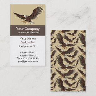 Eagle Attacking Vertical Business Card
