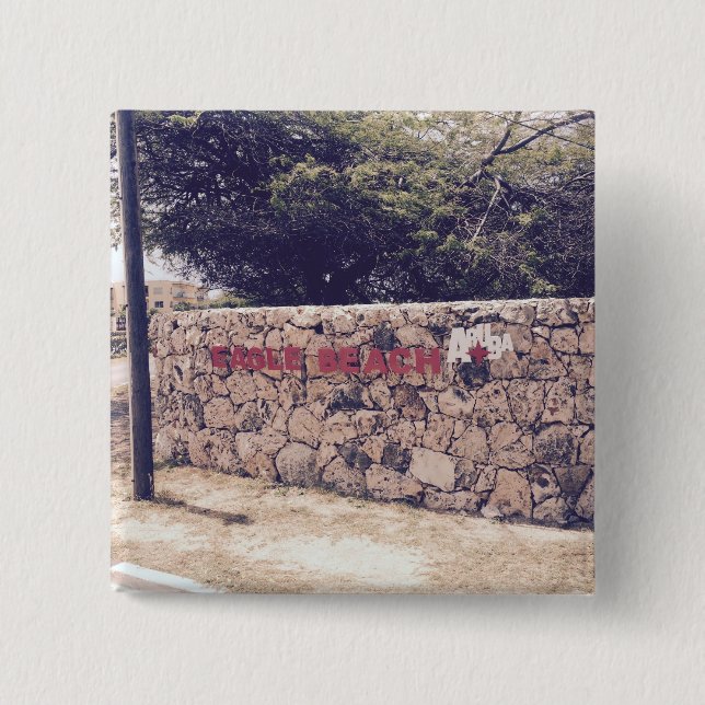 Eagle Beach - 2 Inch Square Button (Front)