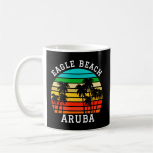 Eagle Beach Aruba Family Vacation Sunset Palm Tree Coffee Mug