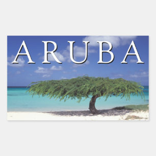 Eagle Beach   Caribbean, Aruba Rectangular Sticker