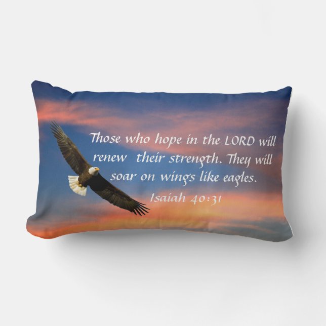 eagle bible verse Isaiah 40:31 pillow (Front)