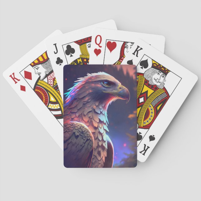 Eagle Bird Animal Portrait Painting Wildlife  Playing Cards (Back)