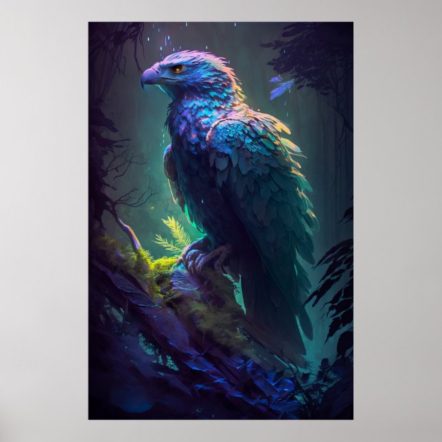 Eagle Bird Animal Portrait Painting Wildlife Poster (Front)