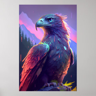 Eagle Bird Animal Portrait Painting Wildlife Poster