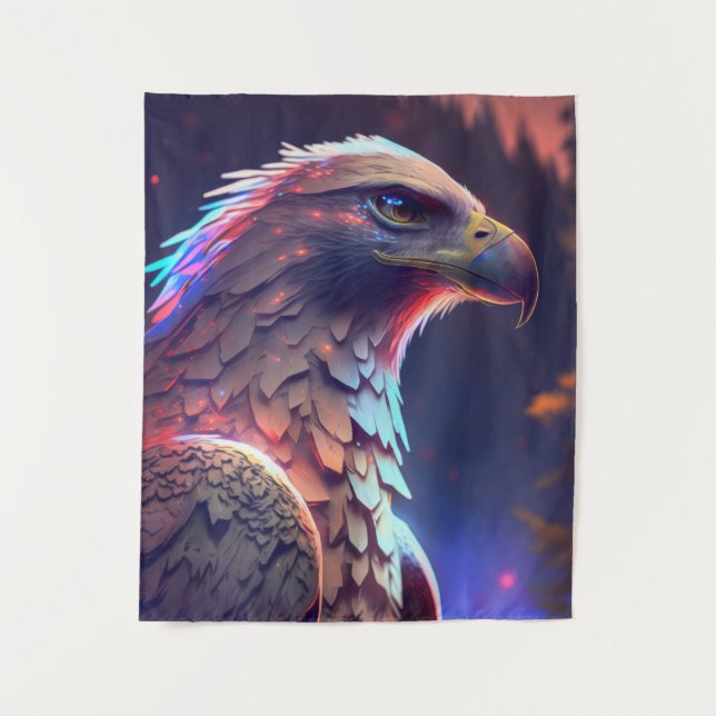 Eagle Bird Animal Portrait Painting Wildlife  Tapestry (Front)