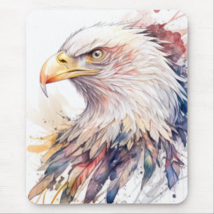 Eagle Bird Portrait Animal Painting Wildlife Free Mouse Mat