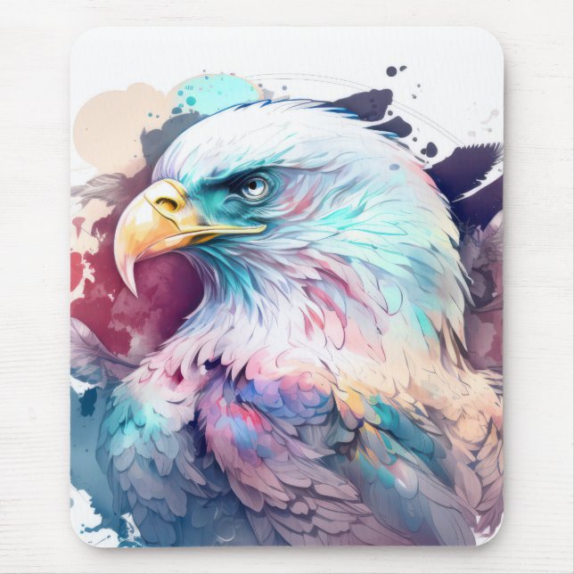Eagle Bird Portrait Animal Painting Wildlife Free Mouse Mat (Front)