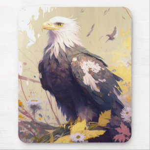 Eagle Bird Portrait Animal Painting Wildlife Free Mouse Mat