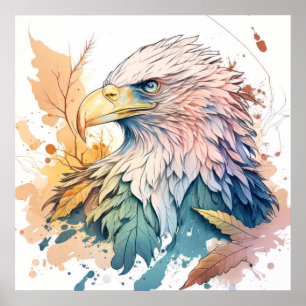 Eagle Bird Portrait Animal Painting Wildlife Free Poster