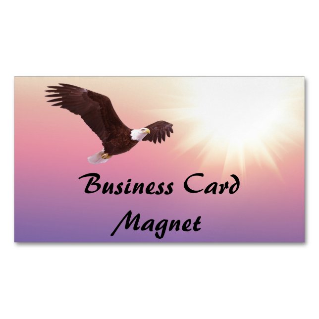 eagle bird sunset skies fly wings soaring 	Magnetic business card (Front)