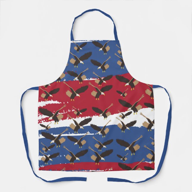 Eagle Bird USA Patriotic American Flag  Apron (Front)
