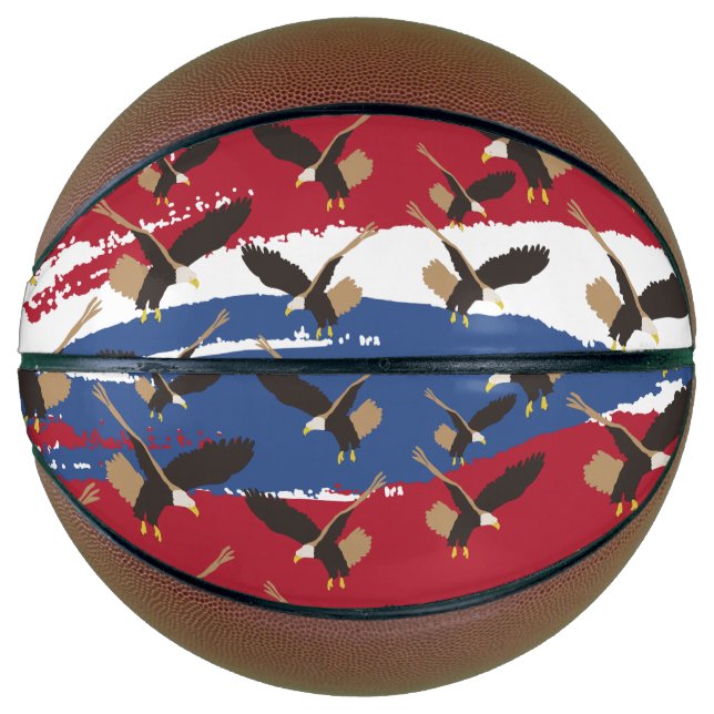 Eagle Bird USA Patriotic American Flag  Basketball (Front)