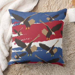 Eagle Bird USA Patriotic American Flag  Cushion