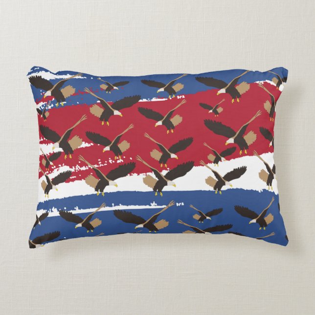 Eagle Bird USA Patriotic American Flag   Decorative Cushion (Front)