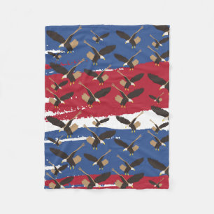 Eagle Bird USA Patriotic American Flag  Fleece Blanket