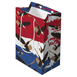Eagle Bird USA Patriotic American Flag  Medium Gift Bag