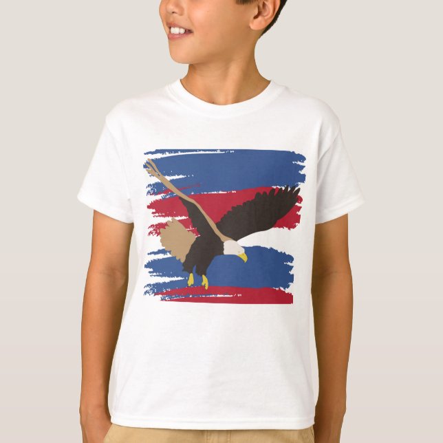 Eagle Bird USA Patriotic American Flag T-Shirt (Front)