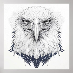 Eagle Bird Wild Nature Animal Illustration Art  Poster