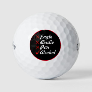 Eagle Birdie Par Alcohol 2 Golf Humour Golf Balls