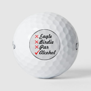 Eagle Birdie Par Alcohol Golf Humour Golf Balls
