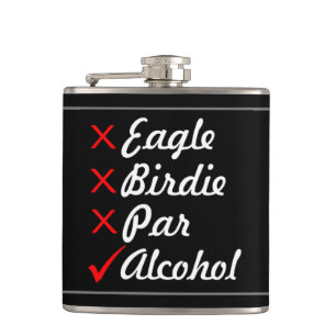 Eagle Birdie Par Alcohol Humor Hip Flask