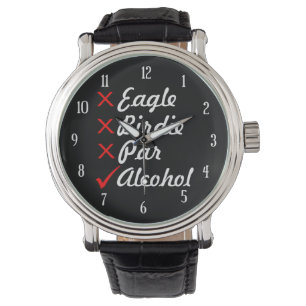 Eagle Birdie Par Alcohol Humour Watch