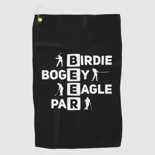 Eagle Birdie Par Bogey Beer funny Golf Towel