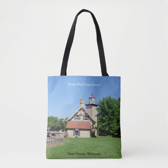 Eagle Bluff Lighthouse all over tote bag (Front)
