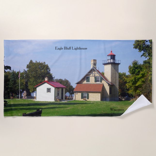 Eagle Bluff Lighthouse beach towel (Front)
