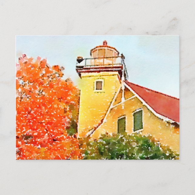 Eagle Bluff Lighthouse, Door County, Wisconsin Postcard (Front)