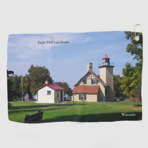 Eagle bluff lighthouse golf towel