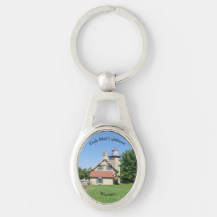 Eagle Bluff Lighthouse metal key chain