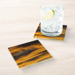 eagle burnout glass coaster