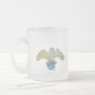 Eagle Carrying Earth Frosted Glass Coffee Mug